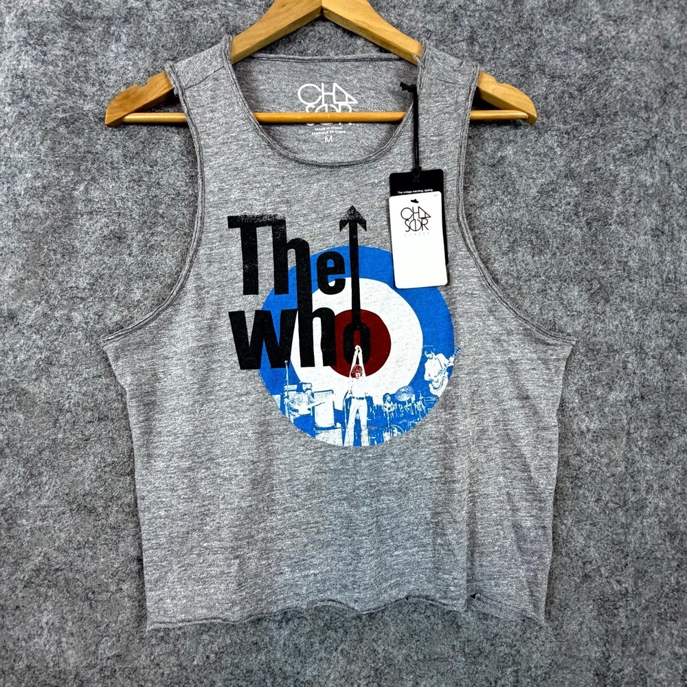 The Who Chaser Tank Top Womens Medium Streaky Gray Target Logo Music Graphic